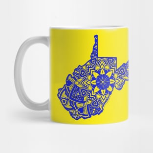 Blue West Virginia State Gift Mandala Yoga WV Art Mug